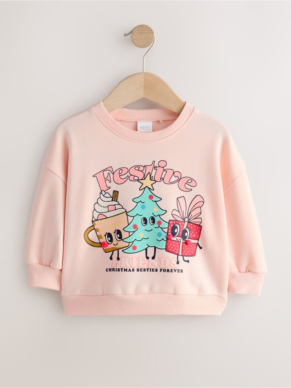 Next Girls Festive Christmas Sweatshirt Size 3-4 NWT